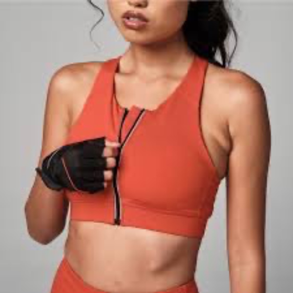 Zumba Strong ID Red Zip Down Sports Bra - Size M
